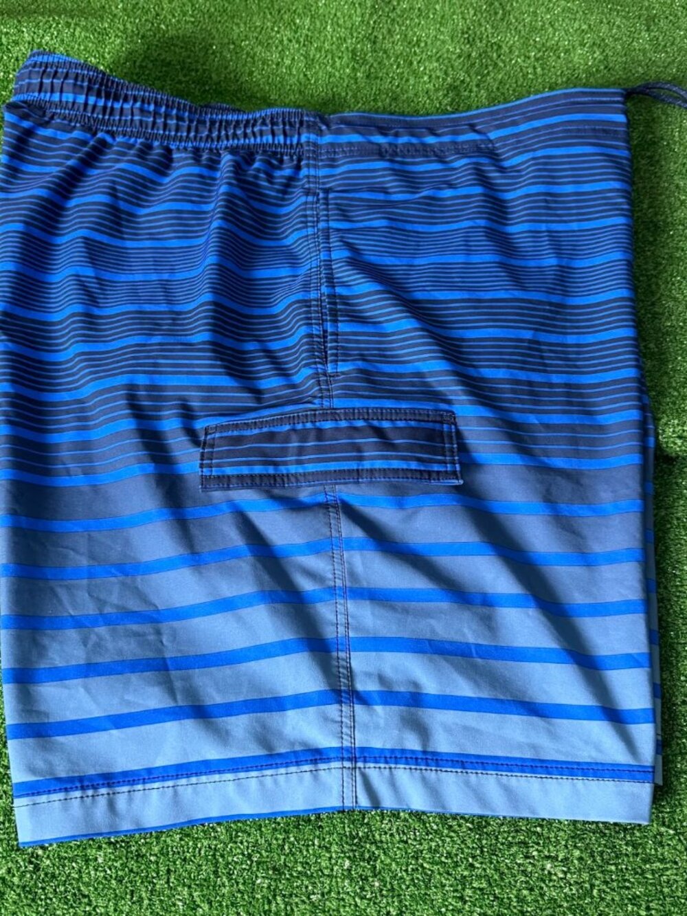 George Quick Dry Blue Striped Swim Trunks Shorts Mesh Lined Pockets Big Size 3XL